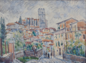 Umberto Vittorini - Barga, 1957, acquerello