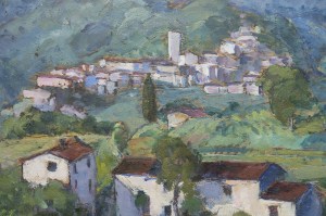 Umberto Vittorini - Coreglia, 1941, olio su tavola